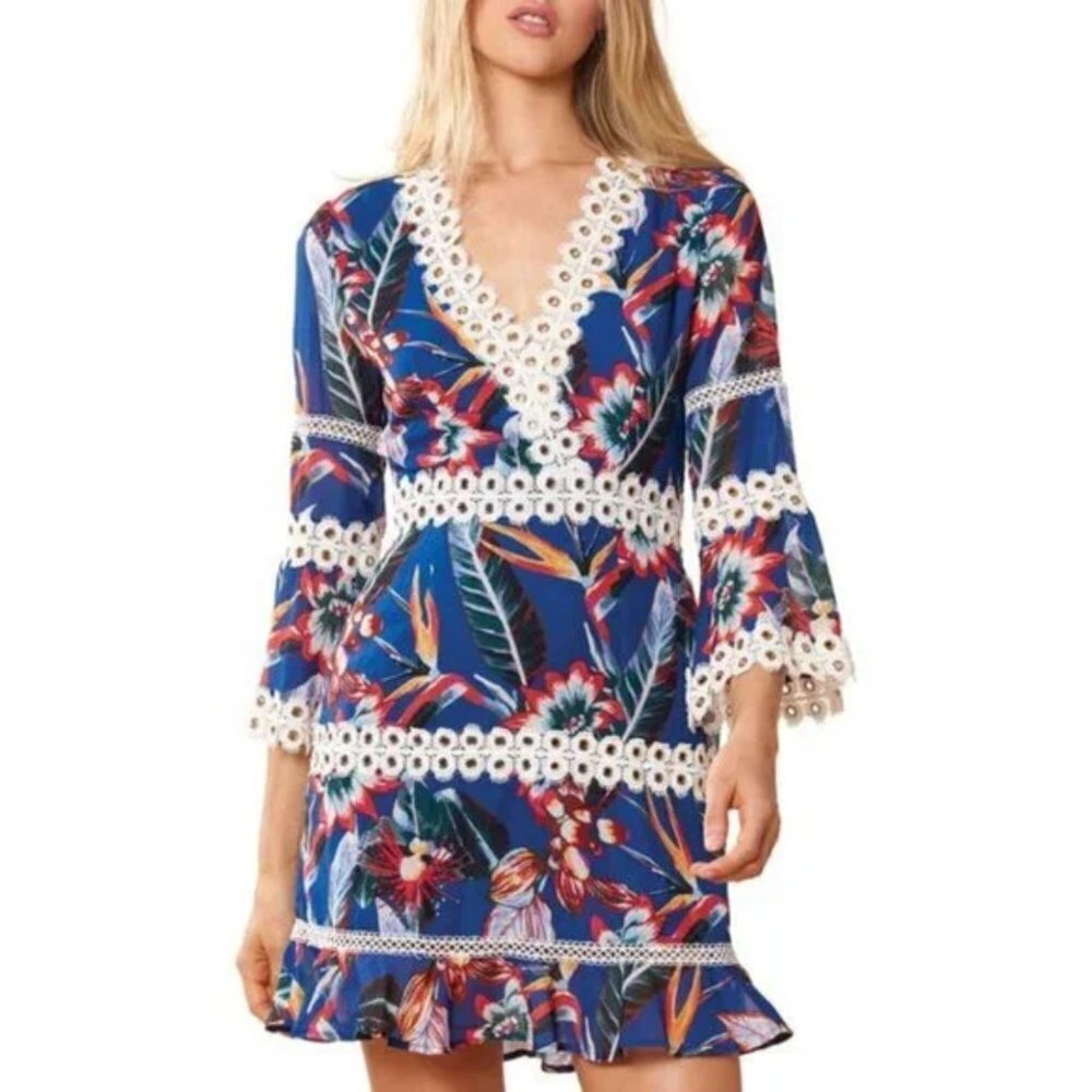 NWT Red Carter "Willow" Dress in Paraside Print XS